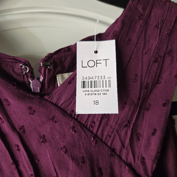 NWT LOFT Plus Chic Deep Purple Cross Halter Dress - Plus Size 18 - Picture 4 of 8